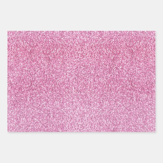  Girly Pink Glitter Sparkle Inpakpapier Vel (Voorkant 3)