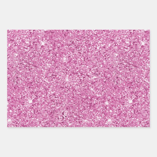 Girly Pink Glitter Sparkle Inpakpapier Vel (Voorkant 2)
