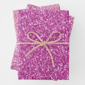  Girly Pink Glitter Sparkle Inpakpapier Vel (In situ)