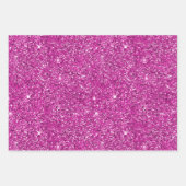 Girly Pink Glitter Sparkle Inpakpapier Vel (Voorkant 3)