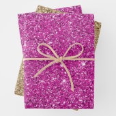 Girly Pink Glitter Sparkle Inpakpapier Vel (In situ)