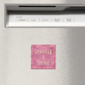 Girly Pink Glitter Sparkle Magneet (Insitu (Vaatwasser))