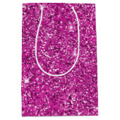 Girly Pink Glitter Sparkle Medium Cadeauzakje (Voorkant)