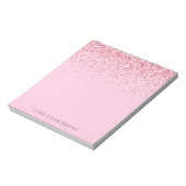 Girly Pink Glitter Sparkle Notitieblok (Linkerzijde)