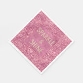 Girly Pink Glitter Sparkle Servet (Hoek)