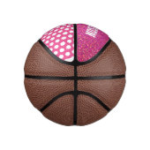 Girly Pink Glitter Sparkle Unicorn - Gepersonalise Basketbal (Rechts)