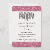 Girly Pink Glitter Sparkle Verjaardag Kaart (Voorkant)