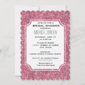 Girly Pink Glitter Sparkle Verjaardag Vrijgezellen Kaart (Voorkant)