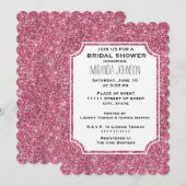 Girly Pink Glitter Sparkle Verjaardag Vrijgezellen Kaart (Voorkant / Achterkant)