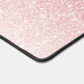 Girly Pink Glitter Sparkles Monogram Script Naam Bureaumat (Hoek)