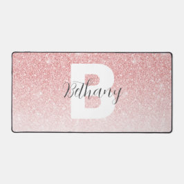 Girly Pink Glitter Sparkles Monogram Script Naam Bureaumat