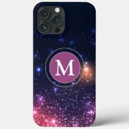 Girly Pink Glitter Sparkly Monogram Case-Mate iPhone Case