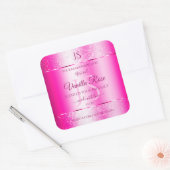 Girly Pink Glitter Stars Product Labels Monogram (Envelop)
