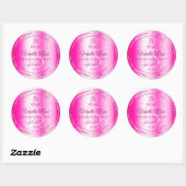 Girly Pink Glitter Stars Product Labels Monogram (Vel)