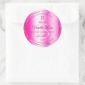 Girly Pink Glitter Stars Product Labels Monogram (Tas)