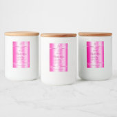 Girly Pink Glitter Stars Product Labels Monogram Voedselcontainer Etiket (Flessen)