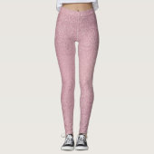 Girly Pink Glitter textuur Leggings (Voorkant)