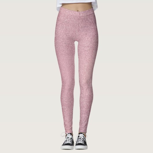 Girly Pink Glitter textuur Leggings (Voorkant)