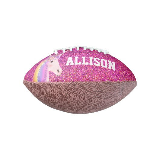 Girly Pink Glitter Unicorn Kinder American Football (Gedraaid 90)