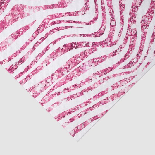 Girly Pink Glitter Zebra Tissuepapier (Detail)