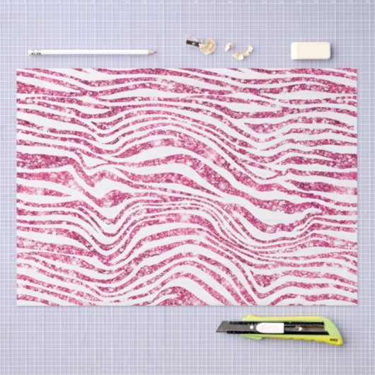 Girly Pink Glitter Zebra Tissuepapier (Craft)
