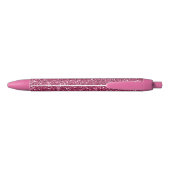 Girly Pink Glitter Zwarte Inkt Pen (Achterkant)