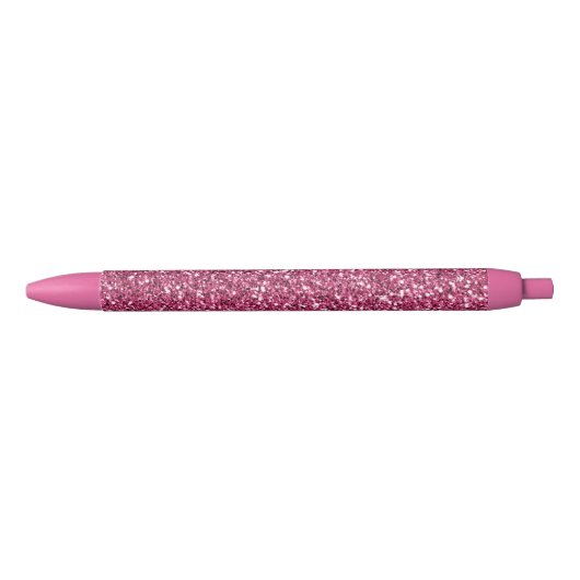 Girly Pink Glitter Zwarte Inkt Pen (Voorkant)