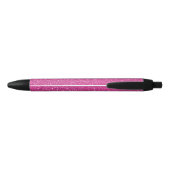 Girly Pink Glitter Zwarte Inkt Pen (Achterkant)
