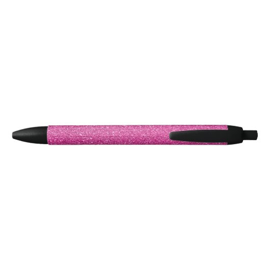 Girly Pink Glitter Zwarte Inkt Pen (Achterkant)