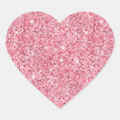 Girly Pink Glitz Glitter Hart Sticker (Voorkant)