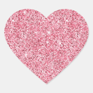 Girly Pink Glitz Glitter Hart Sticker