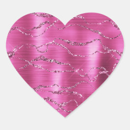 Girly Pink Glitz Glitter Hart Sticker