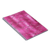Girly Pink Glitz Glitter Notitieboek (Rechterzijde)