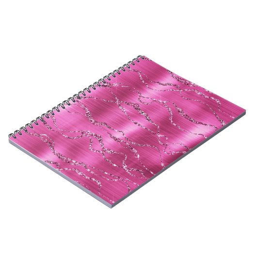Girly Pink Glitz Glitter Notitieboek (Linkerzijde)