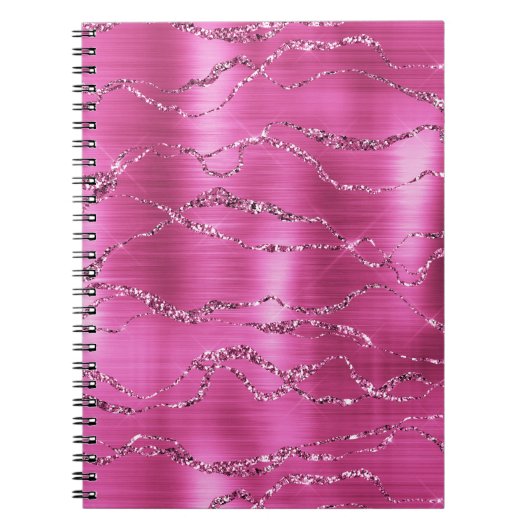Girly Pink Glitz Glitter Notitieboek (Voorkant)