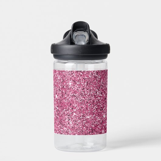 Girly Pink Glitz Glitter Waterfles (Voorkant)