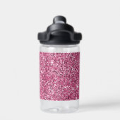 Girly Pink Glitz Glitter Waterfles (Achterkant)
