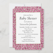 Girly Pink Glitzy Glam Glitter Leopard Baby shower Kaart (Voorkant)