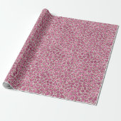 Girly Pink Glitzy Glam Glitter Leopard Print Cadeaupapier (Uitgerold)