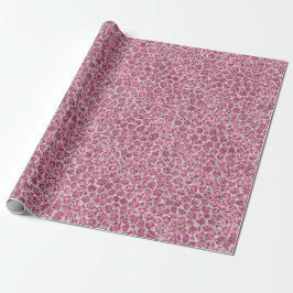 Girly Pink Glitzy Glam Glitter Leopard Print Cadeaupapier