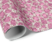 Girly Pink Glitzy Glam Glitter Leopard Print Cadeaupapier (Rol Hoek)