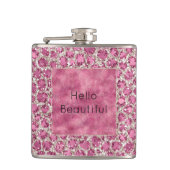 Girly Pink Glitzy Glam Glitter Leopard Print Heupfles (Voorkant)