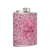 Girly Pink Glitzy Glam Glitter Leopard Print Heupfles (Rechts)