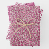 Girly Pink Glitzy Glam Glitter Leopard Print Inpakpapier Vel (In situ)