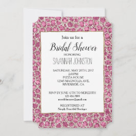 Girly Pink Glitzy Glam Glitter Leopard Print Kaart