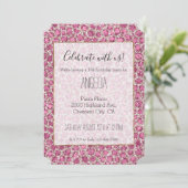 Girly Pink Glitzy Glam Glitter Leopard Print Kaart (Staand voorkant)
