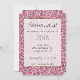 Girly Pink Glitzy Glam Glitter Leopard Print Kaart