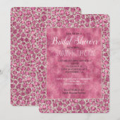 Girly Pink Glitzy Glam Glitter Leopard Print Kaart (Voorkant / Achterkant)