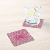 Girly Pink Glitzy Glam Glitter Leopard Print Kartonnen Onderzetters (Insitu)