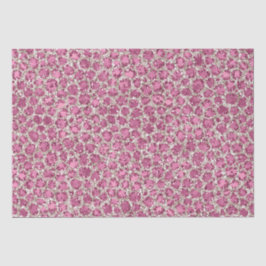 Girly Pink Glitzy Glam Glitter Leopard Print Tissuepapier